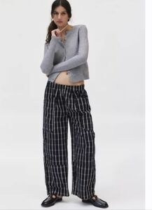 Urban Outfitters BDG Charlie Printed Wide-Leg Pants Black Striped Small NWT